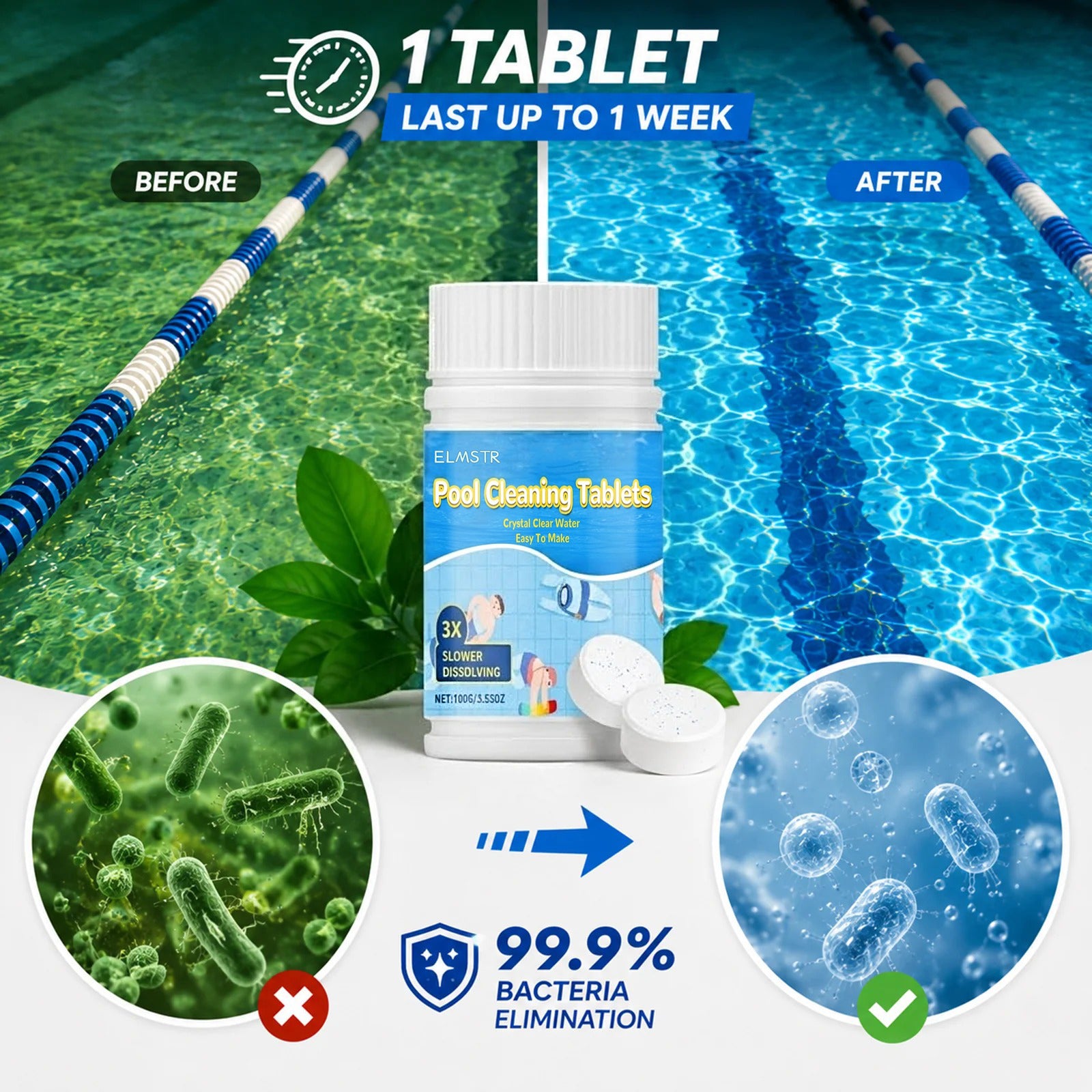 Clear pool water result
