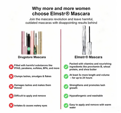 Elmstr® Waterproof Fibre Mascara💧  – Volume & Length without Clumping for Dramatic Moments