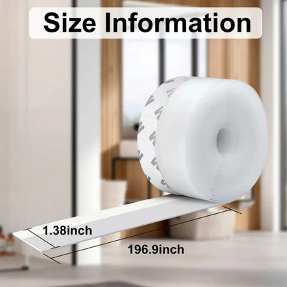 16.4FT Door Weather Stripping Seal Strip – Strong Adhesive Draft Stopper for Doors & Windows | Blocks Cold Air, Noise & Dust