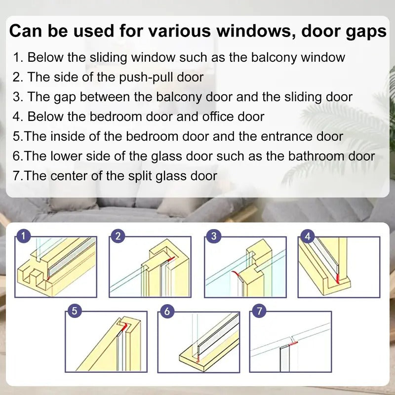 16.4FT Door Weather Stripping Seal Strip – Strong Adhesive Draft Stopper for Doors & Windows | Blocks Cold Air, Noise & Dust