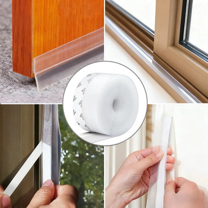 16.4FT Door Weather Stripping Seal Strip – Strong Adhesive Draft Stopper for Doors & Windows | Blocks Cold Air, Noise & Dust